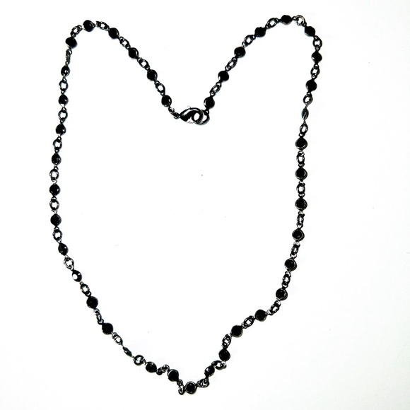 Black and silver Dainty Necklace 16” - Picture 1 of 4